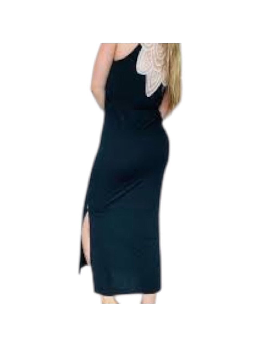 Merona Maxi Dress Size XL Black with White Lace